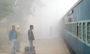 train in fog